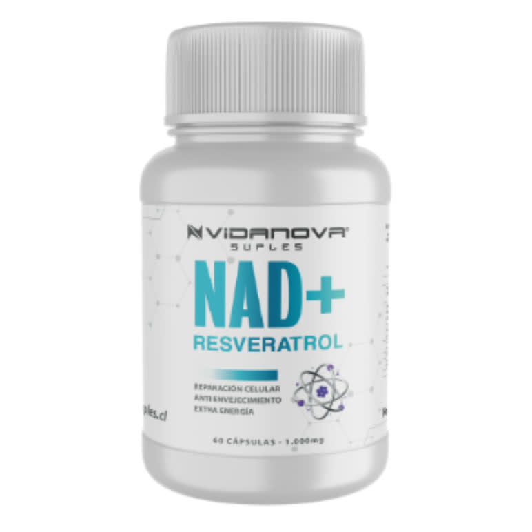 Frasco de NAD+ con Resveratrol, 60 cápsulas